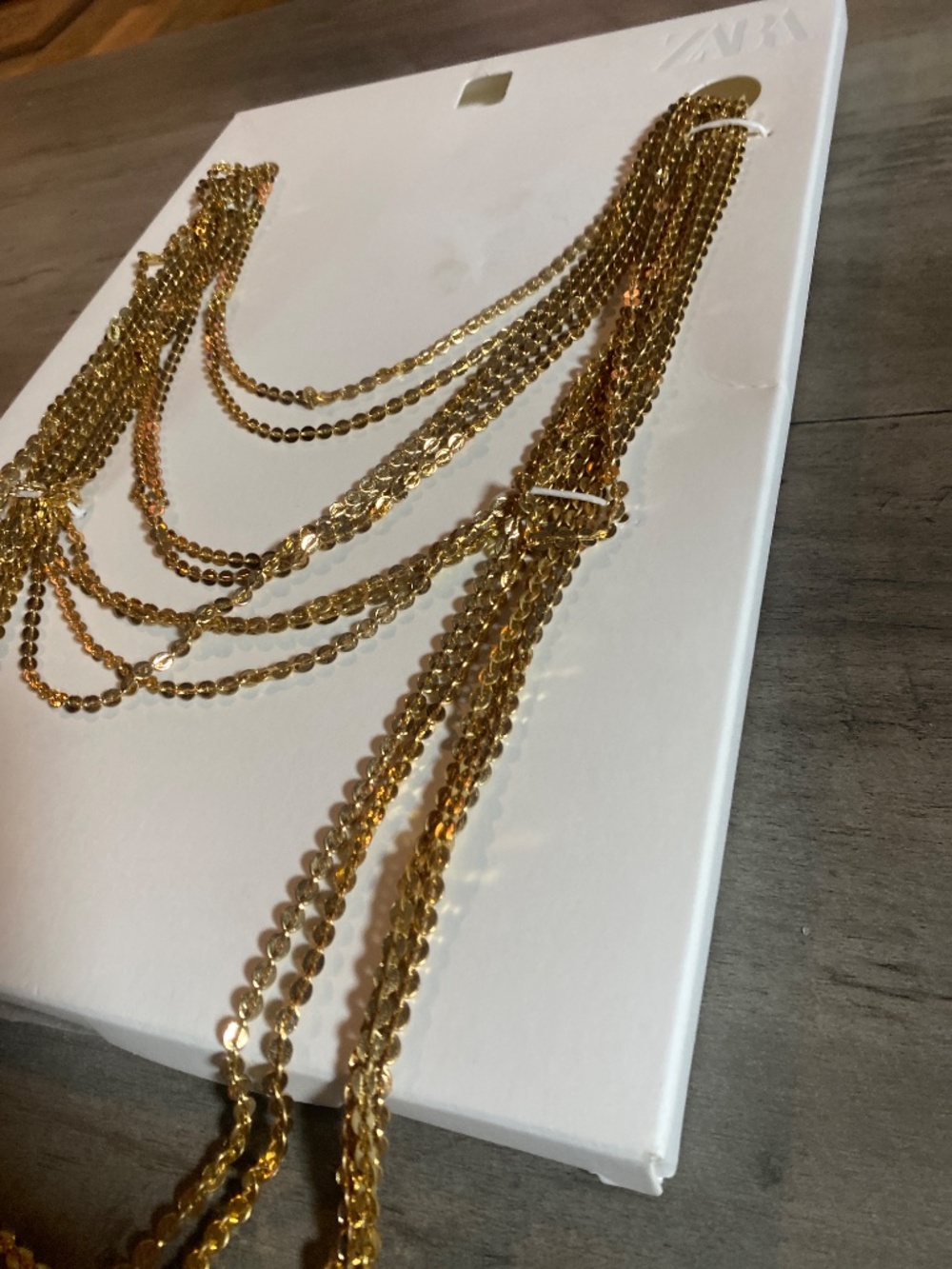 NWT Zara Multi-Chain Layered Necklace - Picture 4 of 8